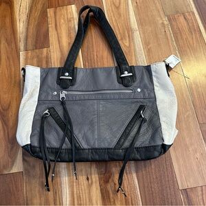 NWT Bueno Gray Colorblock Tote Bag (Shoulder Strap Missing)
